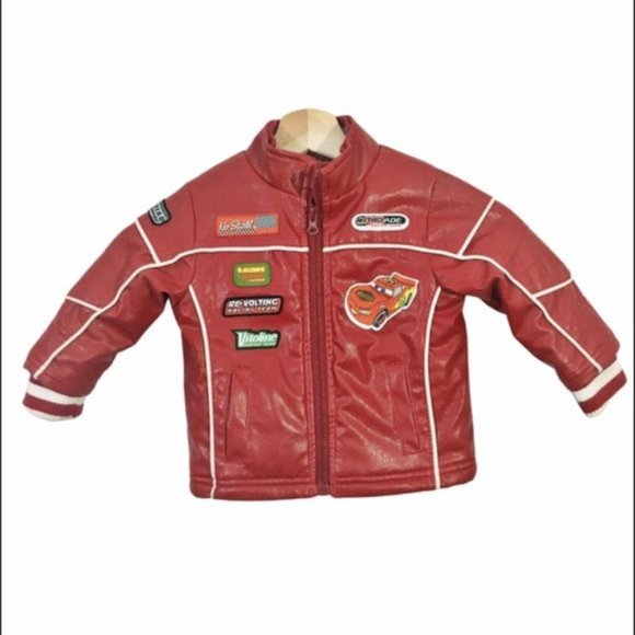 Disney Cars faux leather jacket Sz 12 M - Picture 1 of 5